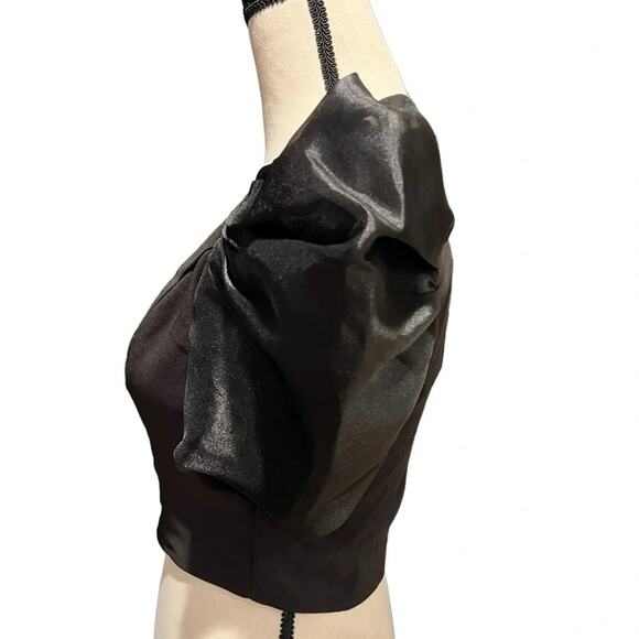 CIDER Chiffon Puff Sleeve Plunge Neck Blouse Size S NWT - Picture 5 of 8